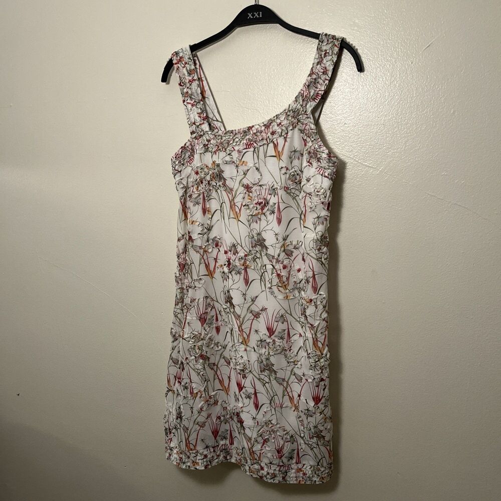 MAX STUDIO Floral Cottage Romantic Fairy Knee Length Asymmetrical Neck Dress- S - Picture 2 of 8